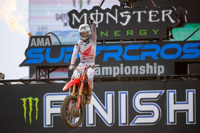 Chase Sexton's Nashville Supercross win moved him into second place in the championship standings. Photo Credit: Feld Motor Sports, Inc.